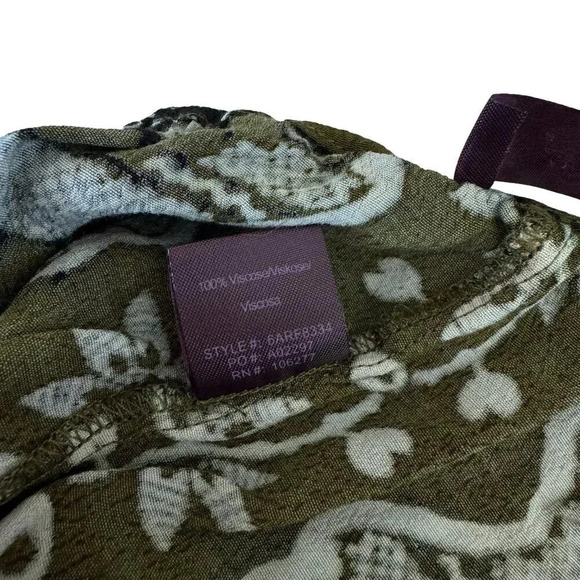 Hale Bob Blue White Boho Wide Leg Pull On Tie Waist Moroccan Print Pants Sz Med - Picture 5 of 6